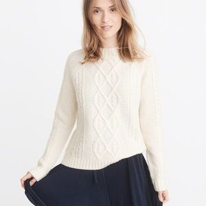 Abercrombie&Fitch Cream Mock Neck Cable Sweater